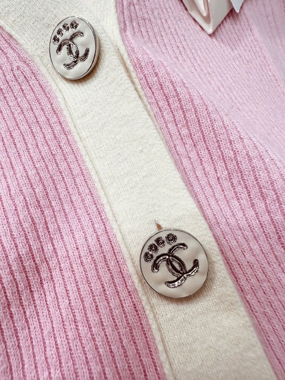 Chanel Coco Beach pink cardigan, size F36