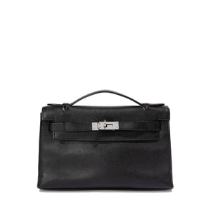 Hermès Kelly Pochette Black Swift PHW Bag