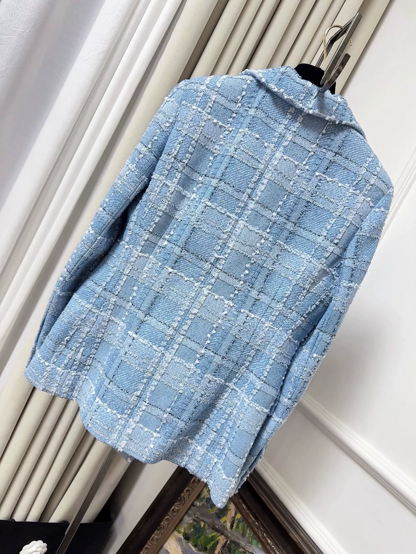 Chanel 23P blue tweed jacket
