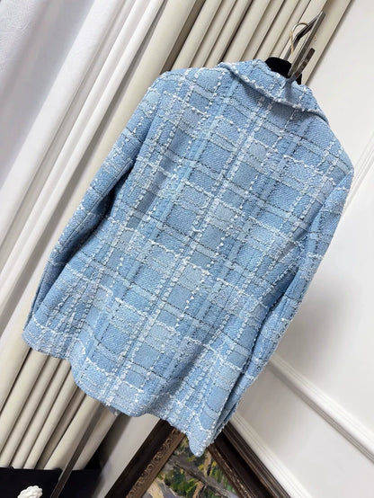 Chanel 23P blue tweed jacket