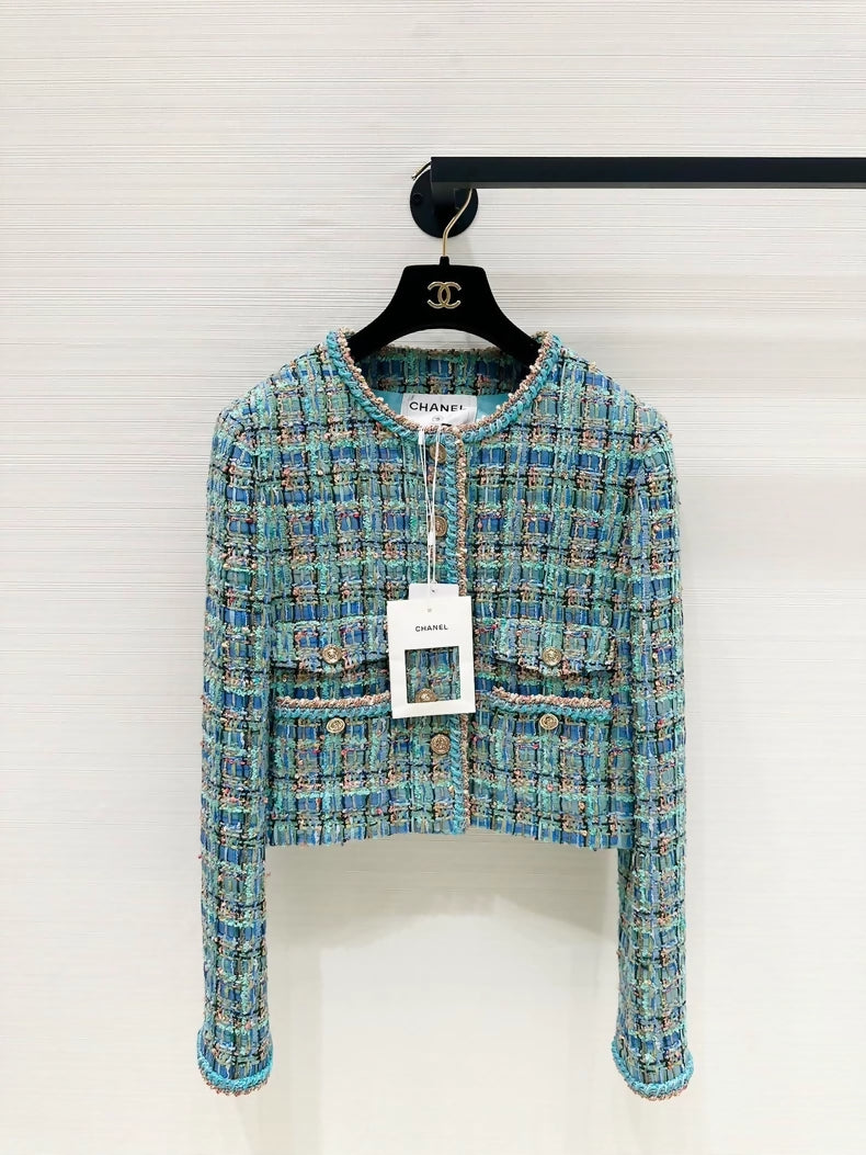 Chanel 25A Blue tweed jacket