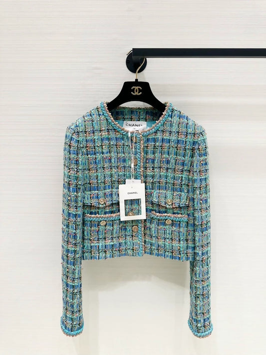 Chanel 25A Blue tweed jacket