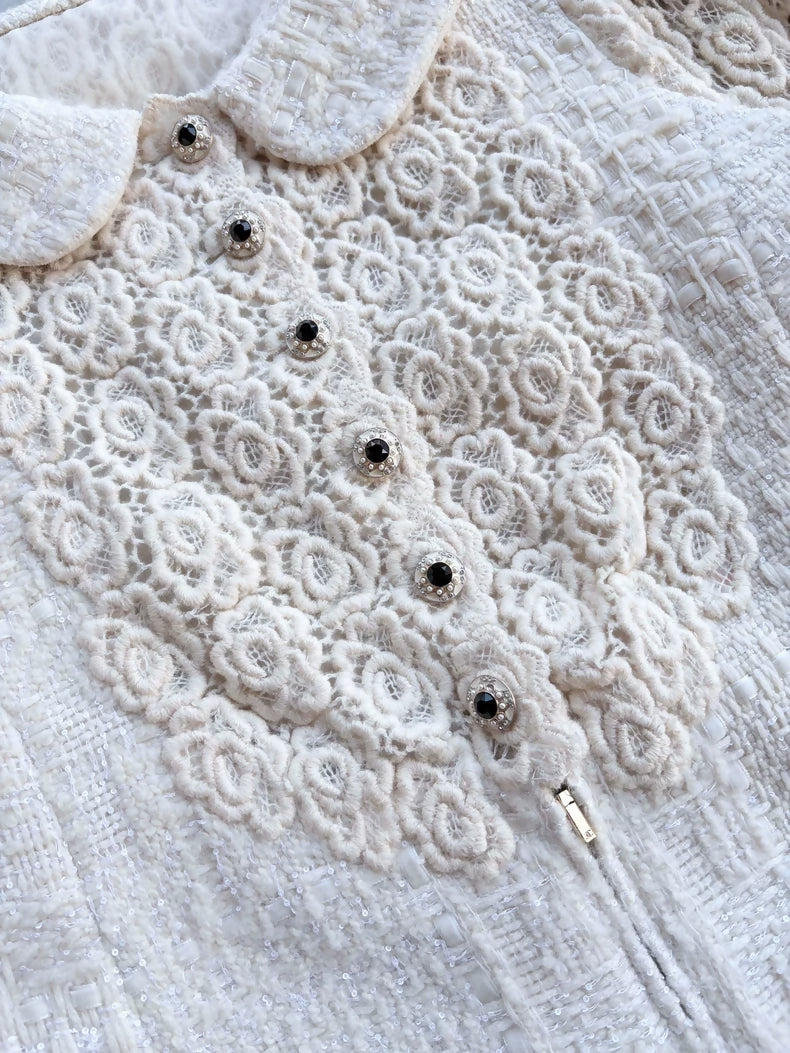 Chanel 2015  White Lace Crochet Dress
