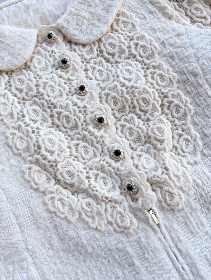 Chanel 2015  White Lace Crochet Dress