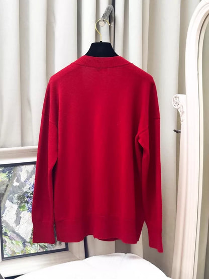 Chanel 23C red cashmere cardigan
