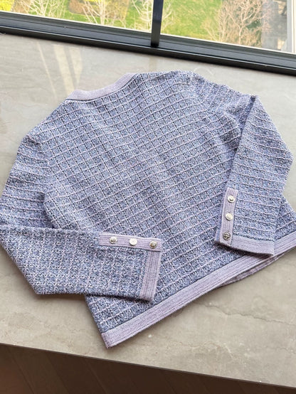 Chanel 25B Blue-purple Classic Knit cardigan