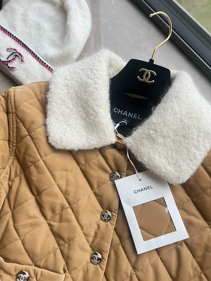 Chanel 24N ski collection beige shearling jacket