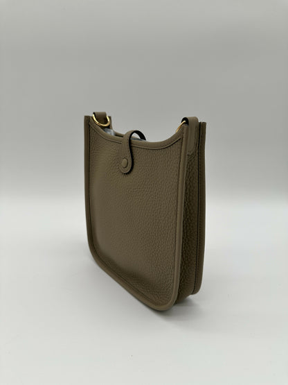 Hermes Mini Evelyne Clemence Beige Marfa GHW Stamp W 2025