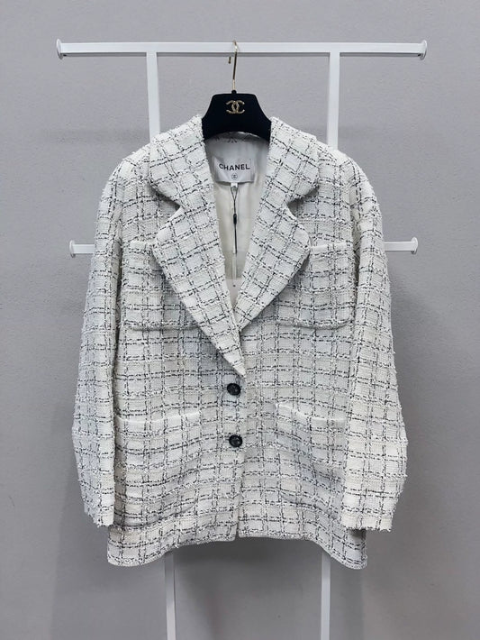Chanel white tweed jacket
