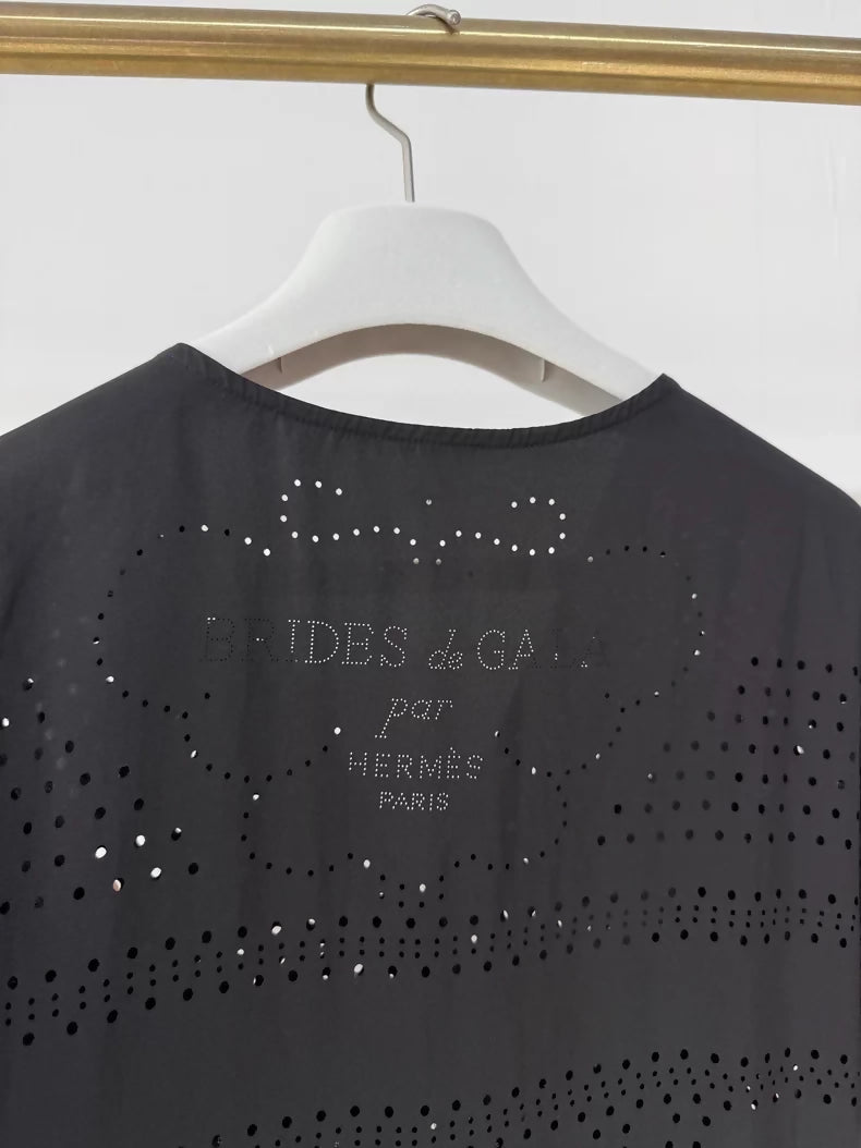 Hermes black silk dress