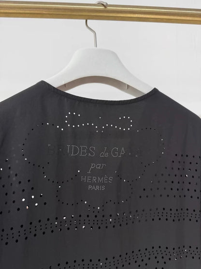 Hermes black silk dress