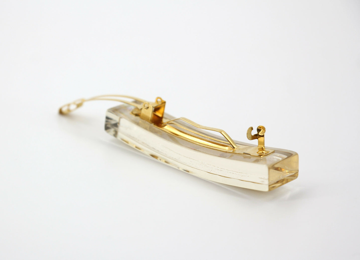 Chanel Vintage 97P Resin Iridescent Resin Five Gold-Tone CC Logos Hair Clip