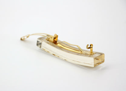 Chanel Vintage 97P Resin Iridescent Resin Five Gold-Tone CC Logos Hair Clip