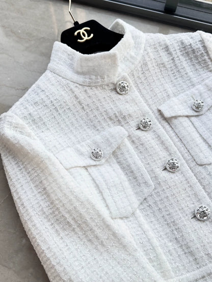 Chanel 23S white tweed Jacket