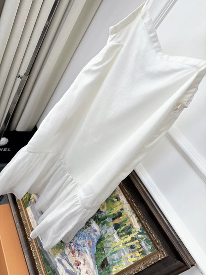 Chanel 25S white silk dress
