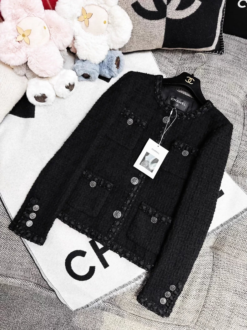 Chanel 16A black tweed jacket