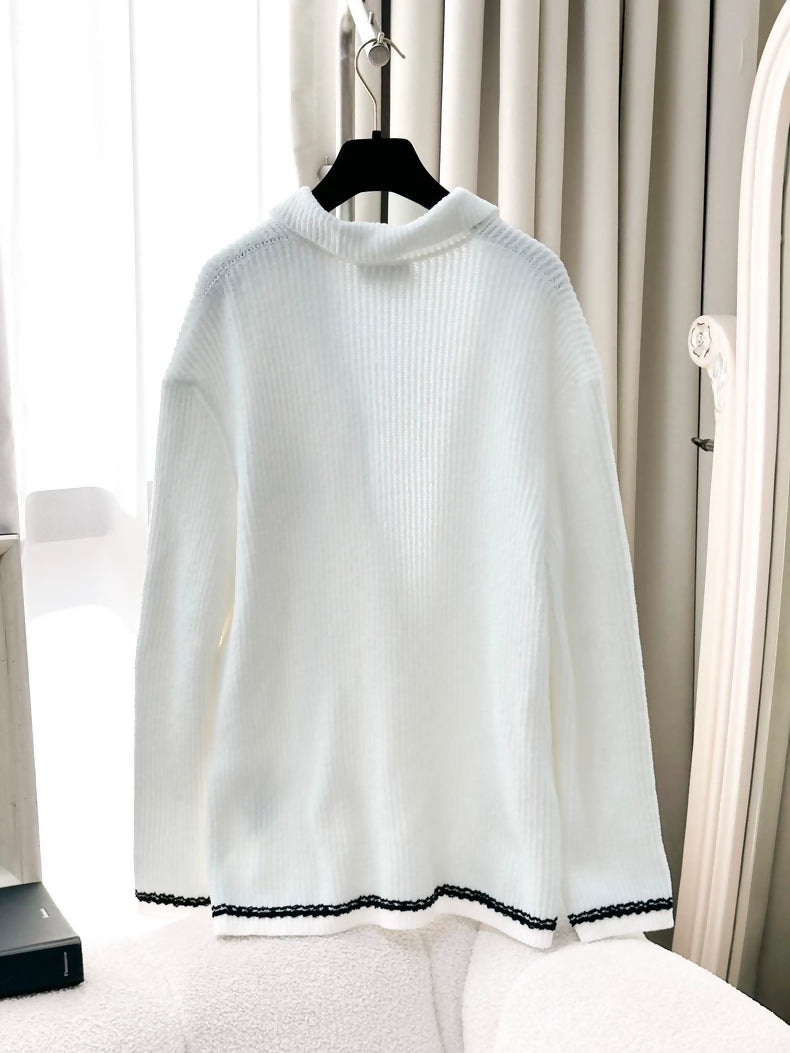 Chanel 23c White Terry knit cardigan number 5 – Wararni.com
