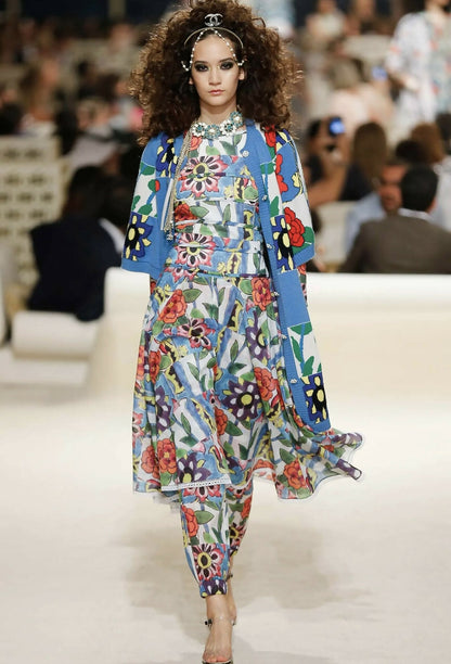 Chanel 15C Dubai CC Logo Kaleidoscopic Shirt Blouse FR 40