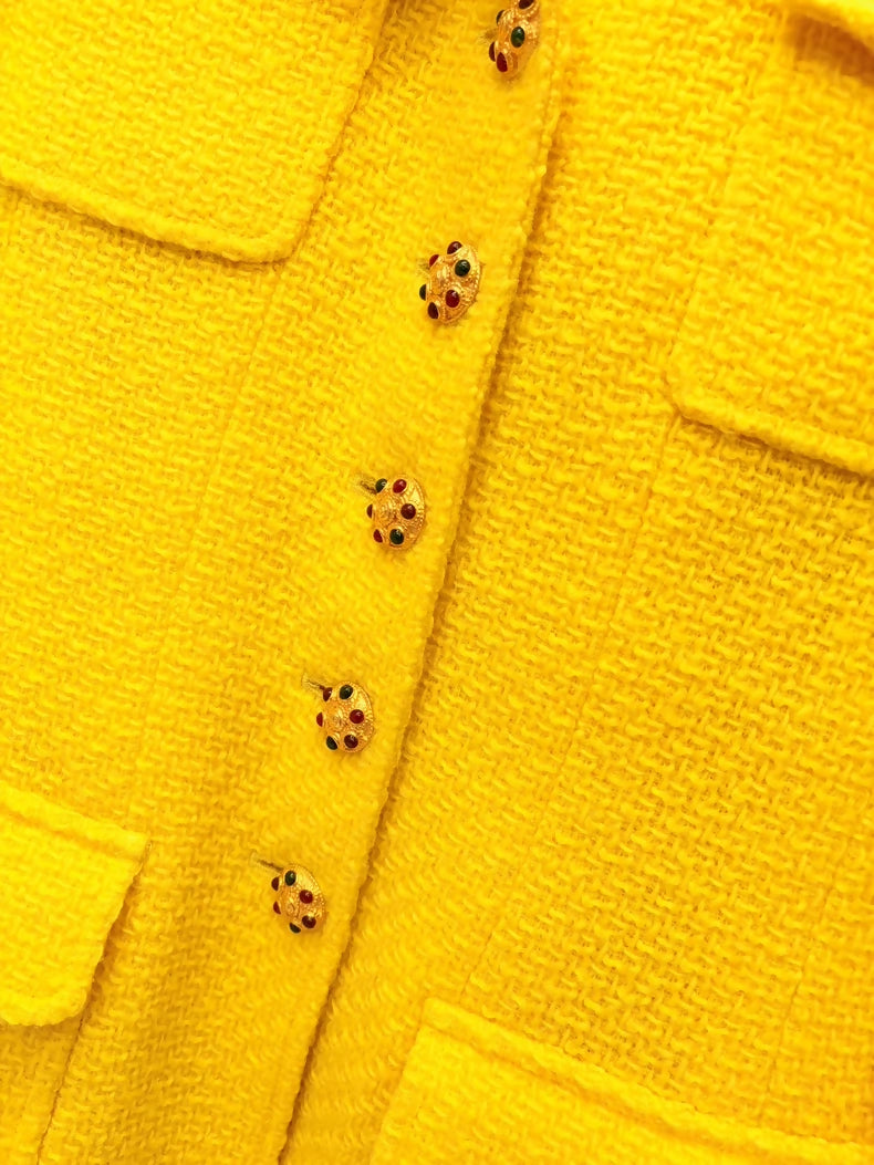 Chanel 96A Yellow Tweed Jacket