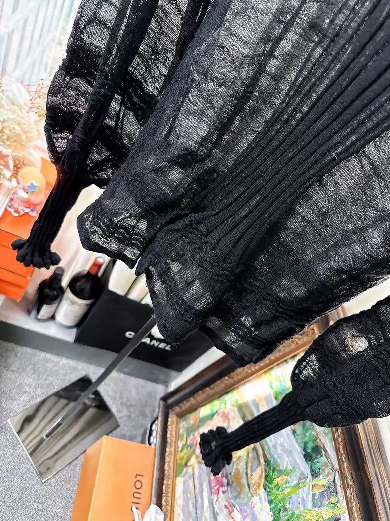 Chanel 16B Black Knit Top