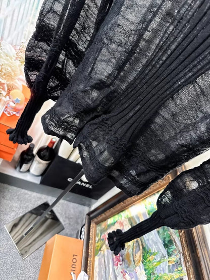 Chanel 16B Black Knit Top