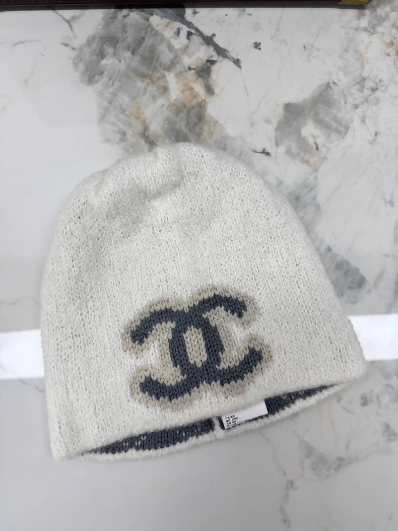 Chanel's popular double-sided logo knit beanie