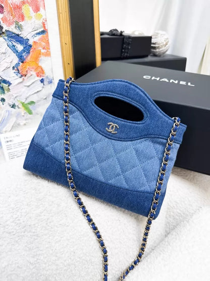 Chanel 26P  31 Bag Nano blue denim
