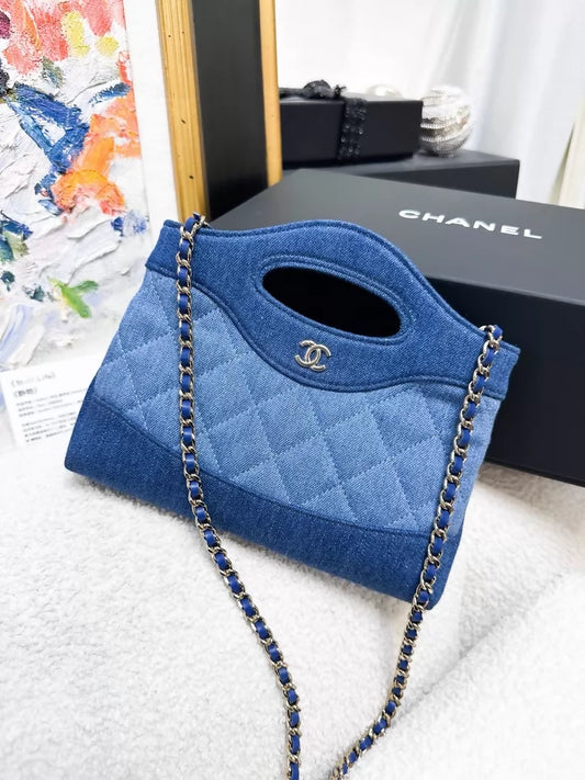 Chanel 26P  31 Bag Nano blue denim