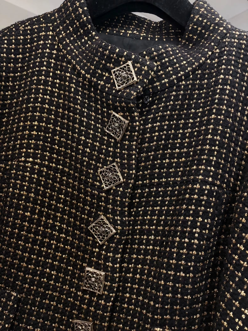 Chanel 2011 Byzantine black and gold tweed jacket