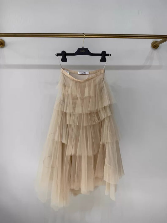 Dior Fall/Winter 2025 Haute Couture Irregular Nude Tulle Skirt