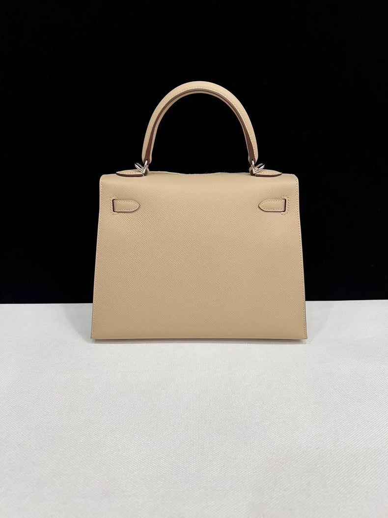 Hermes Kelly 25 trench coat Epsom leather palladium hardware