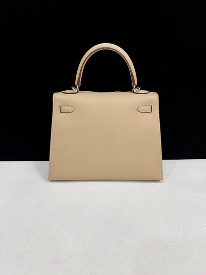 Hermes Kelly 25 trench coat Epsom leather palladium hardware