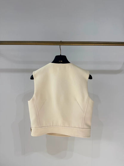 Louis Vuitton beige cotton short vest
