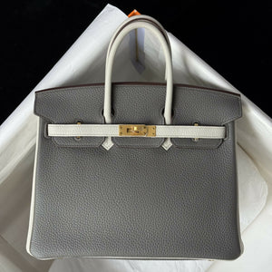 Hermès HSS Custom Birkin 25 Etain & Nata Togo with Brushed Gold Hardware