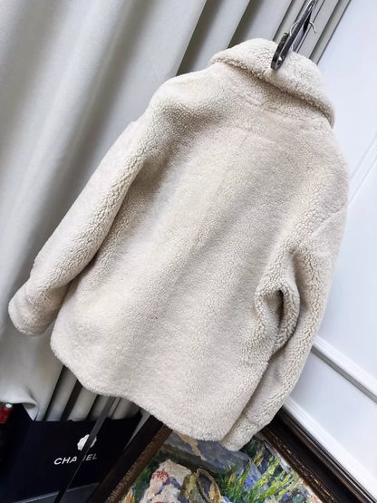 Dior khaki reversible shearling coat
