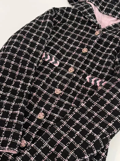 Chanel 24S Black and Pink Long Coat