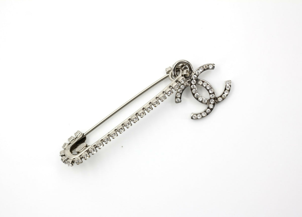 Chanel Vintage 01P Rhinestone Spring/Summer Collection Silver-Tone Brooch