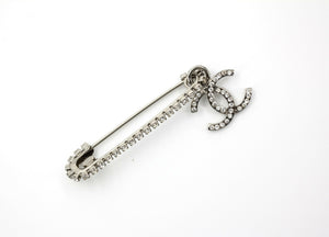 Chanel Vintage 01P Rhinestone Spring/Summer Collection Silver-Tone Brooch