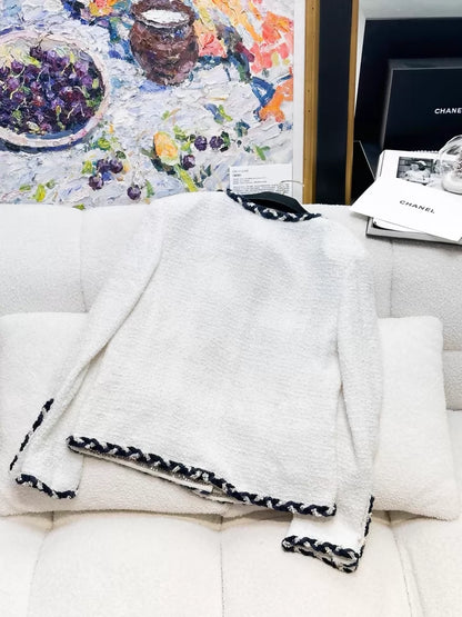 Chanel 23C white tweed jacket