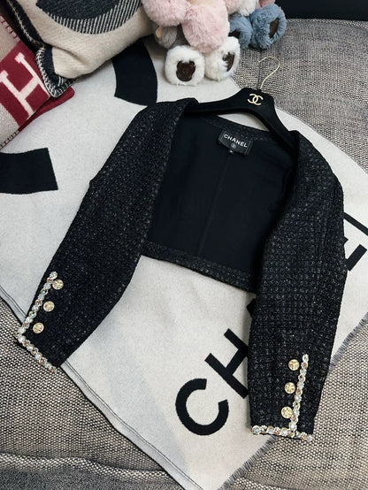 Chanel 23S black tweed dress