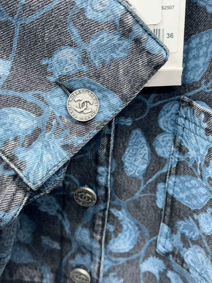 Chanel 21A Black & Blue Denim Jacket