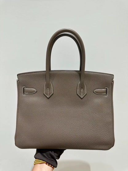 Hermes Birkin 30 Etoupe Togo Leather gold hardware