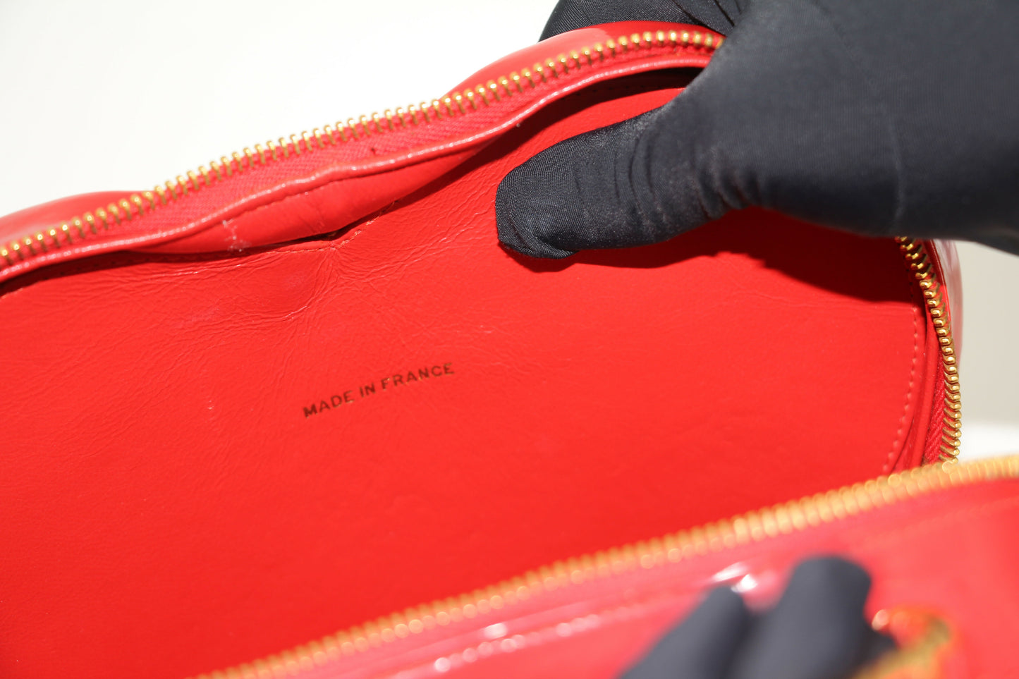 Chanel Vintage 1995 Leather Red Barbie Heart Vanity Handbag