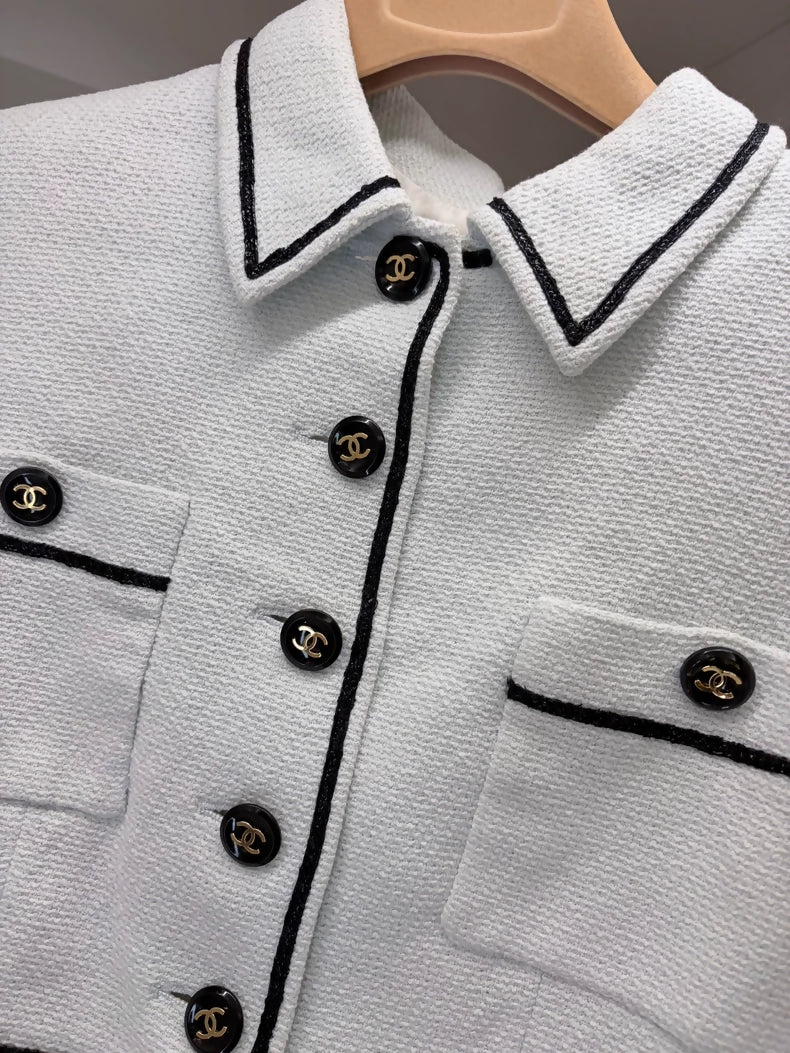 Chanel 95p Barbie Collection Vintage Ice Blue Short Tweed Jacket