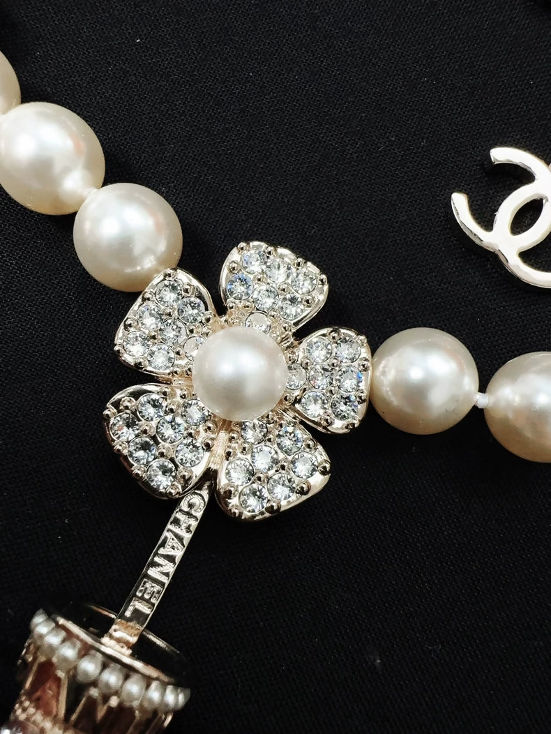Chanel 23S flower pot pearl flower necklace
