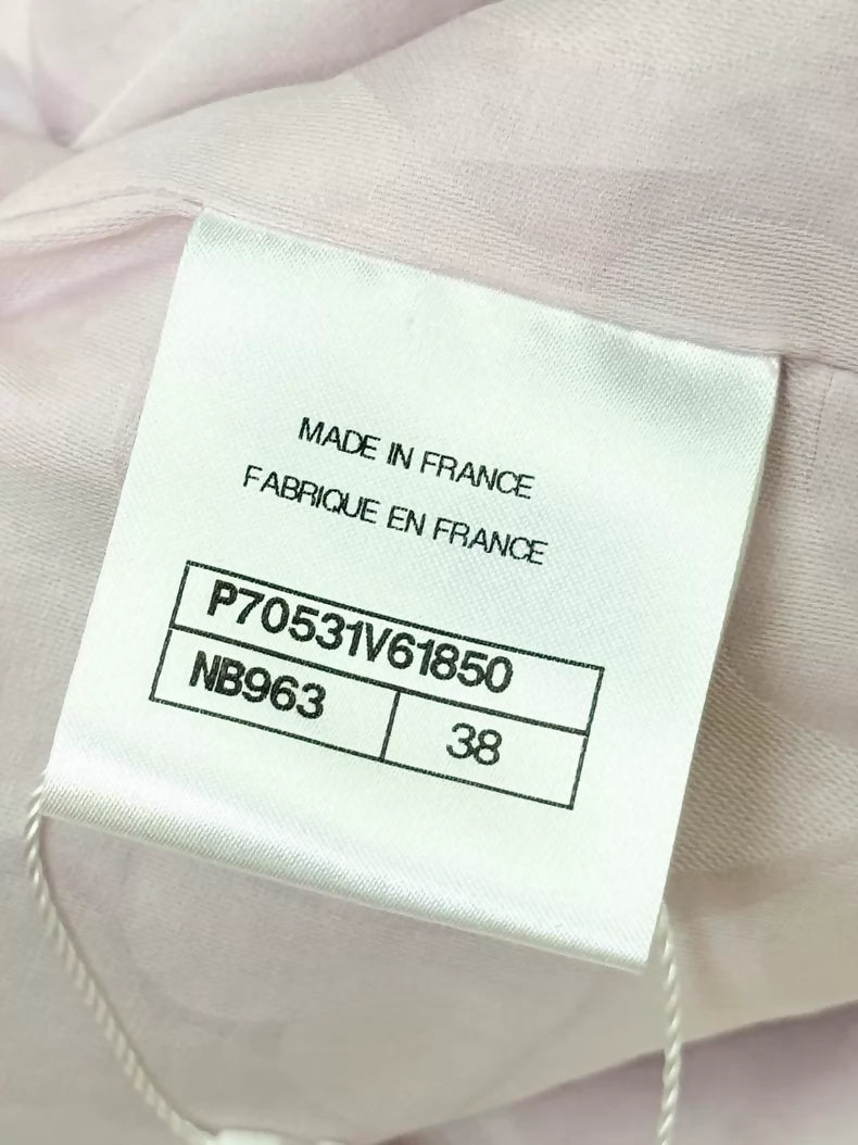 Chanel 21S pink and green tweed jacket