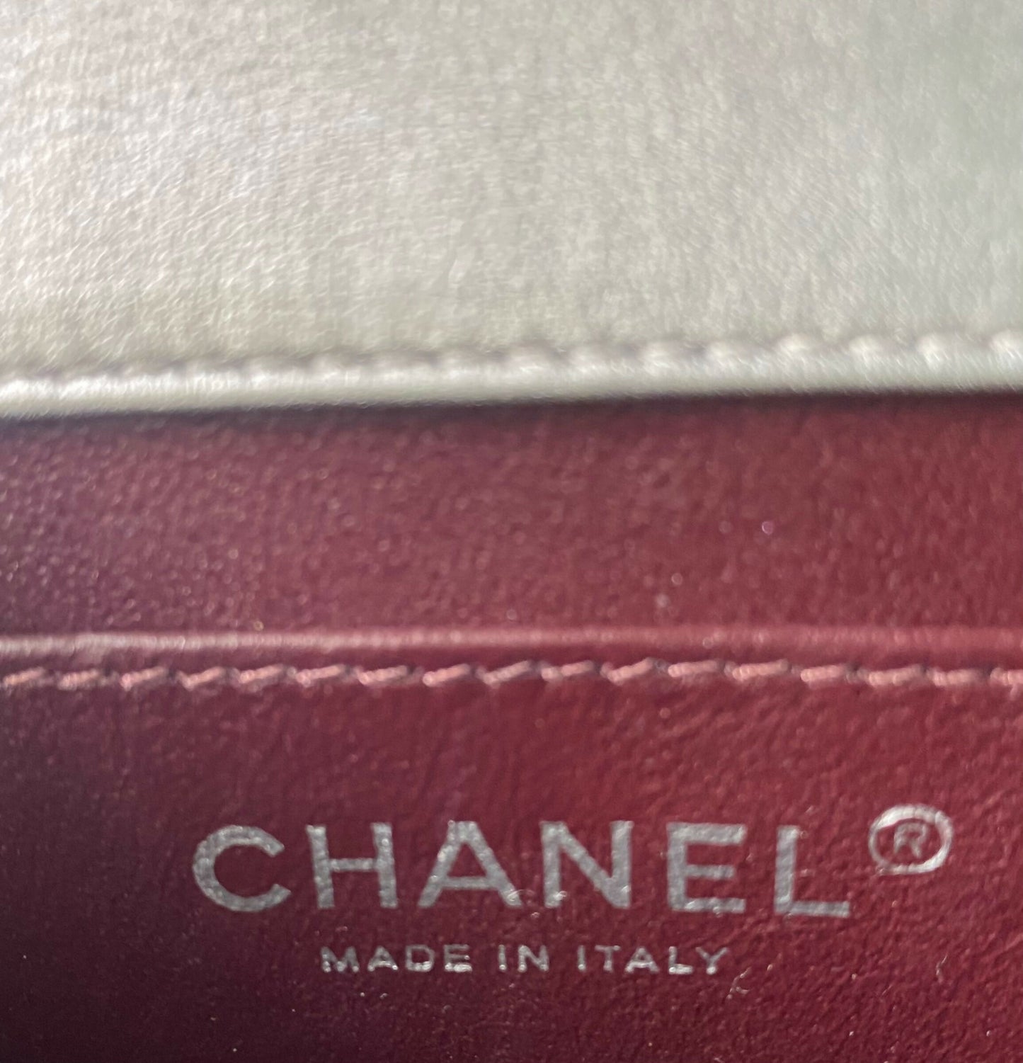 Chanel Airlines 16P Mini Propellor Metallic Calfskin Silver Flap Bag