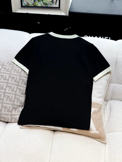 Chanel 25A black and off-white T-shirt