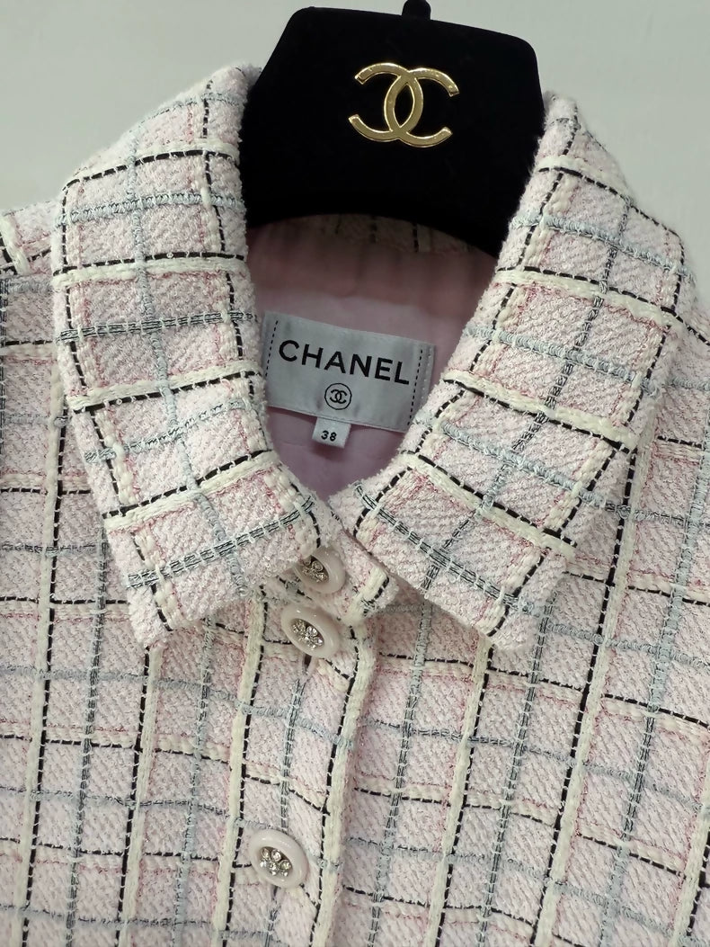Chanel 25C pink Tweed Jacket Dress
