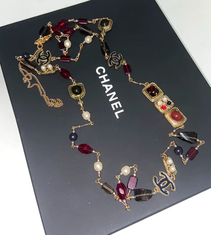 Chanel 11A Byzantine Red Glass Necklace